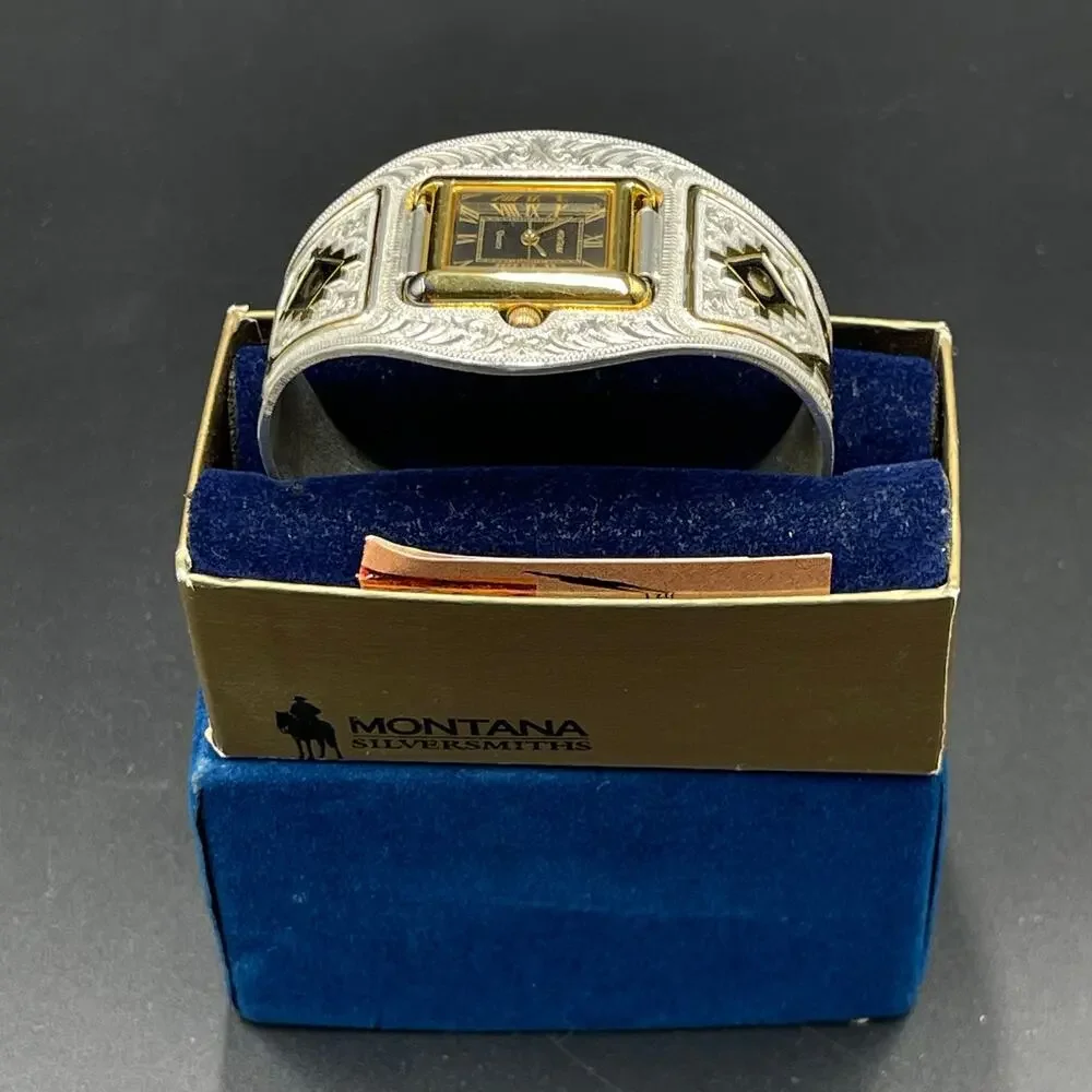 Montana Silversmiths Cuff Watch Southwest Aztec Western Vtg Brand New in Box